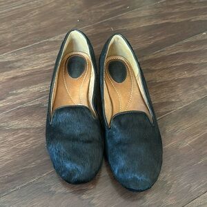 Clarks Artisan Indigo Valley Lounge Loafer Black Slip On Pony Hair (6.5)